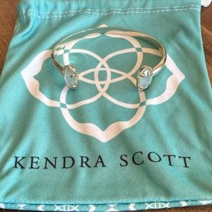 Kendra Scott Gold Cuff with Clear Gemstones